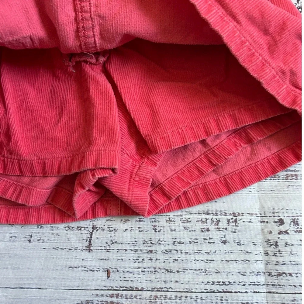 Gymboree Corduroy Skort Kids Red‎ Floral Embroidery Adjustable Waist Size 4